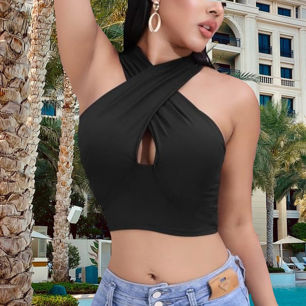 Halter Crisscross Tank Top
